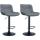 2er Set Barhocker HLO-CP302 Kunstleder schwarz ~ grau