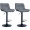 2er Set Barhocker HLO-CP302 Kunstleder schwarz ~ grau