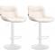 2er Set Barhocker HLO-CP302 Kunstleder wei ~ creme