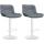 2er Set Barhocker HLO-CP302 Kunstleder wei ~ grau
