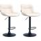 2er Set Barhocker HLO-CP302 Kunstleder schwarz ~ creme