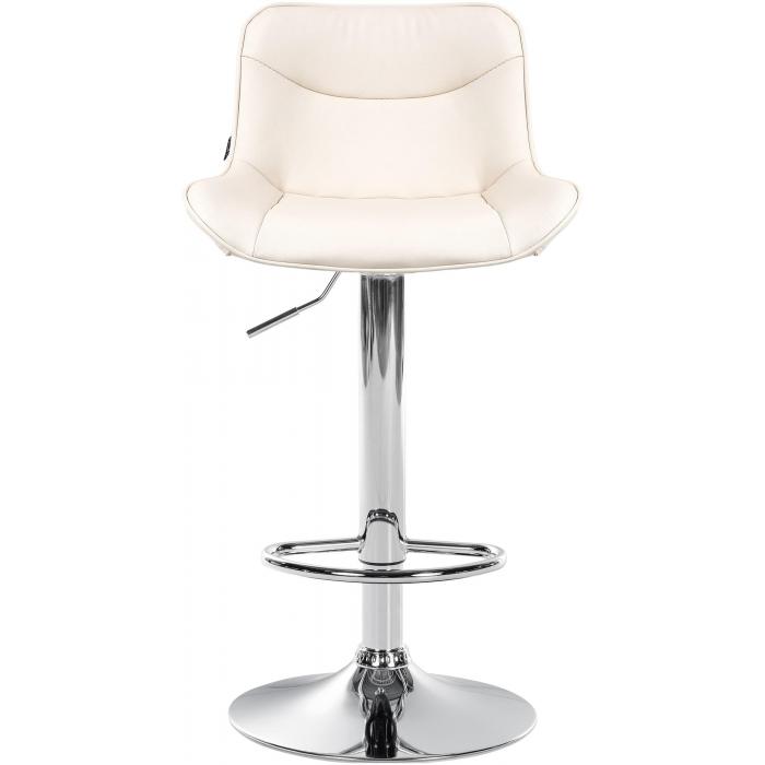 2er Set Barhocker HLO-CP302 Kunstleder chrom ~ creme