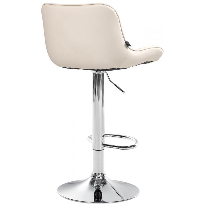 2er Set Barhocker HLO-CP302 Kunstleder chrom ~ creme