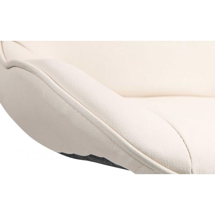 2er Set Barhocker HLO-CP302 Kunstleder chrom ~ creme