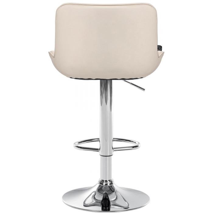 2er Set Barhocker HLO-CP302 Kunstleder chrom ~ creme
