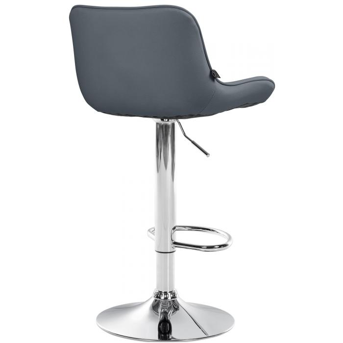 2er Set Barhocker HLO-CP302 Kunstleder chrom ~ grau