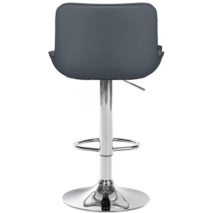 2er Set Barhocker HLO-CP302 Kunstleder chrom ~ grau