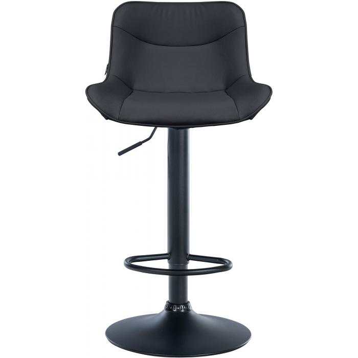 2er Set Barhocker HLO-CP302 Kunstleder schwarz ~ schwarz