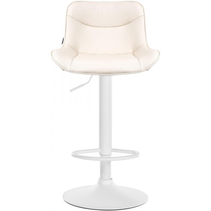 2er Set Barhocker HLO-CP302 Kunstleder wei ~ creme