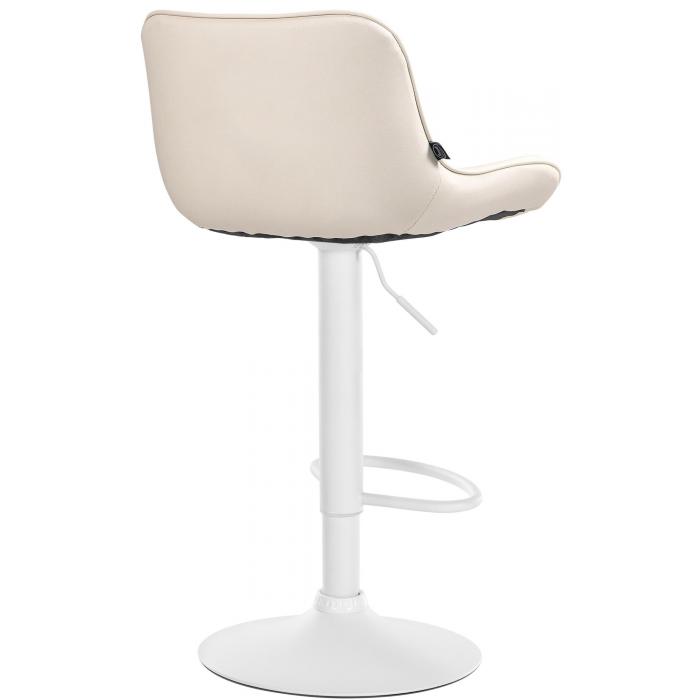 2er Set Barhocker HLO-CP302 Kunstleder wei ~ creme