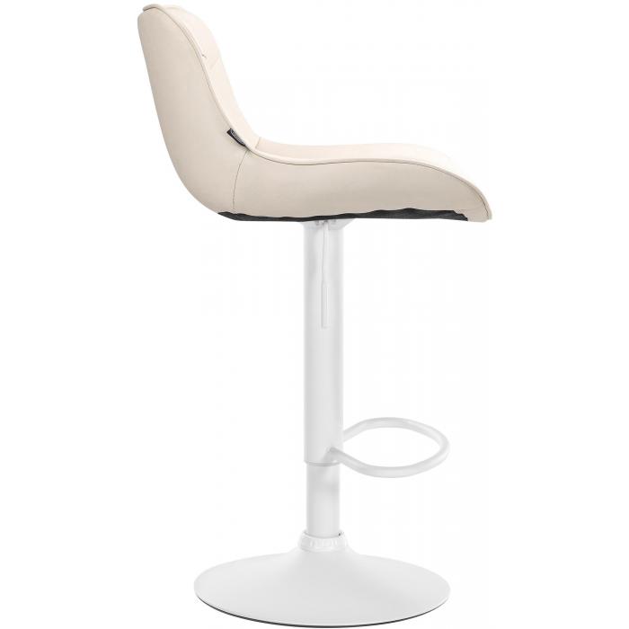 2er Set Barhocker HLO-CP302 Kunstleder wei ~ creme