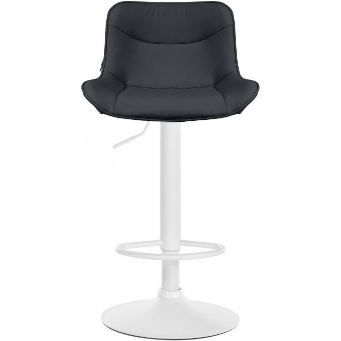 2er Set Barhocker HLO-CP302 Kunstleder wei ~ schwarz