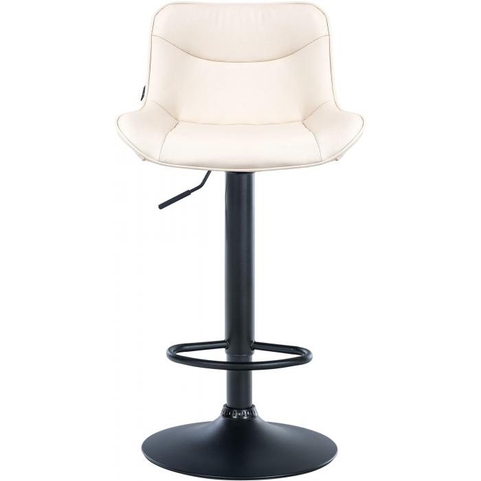 2er Set Barhocker HLO-CP302 Kunstleder schwarz ~ creme