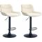 2er Set Barhocker HLO-CP304 Stoff schwarz ~ creme