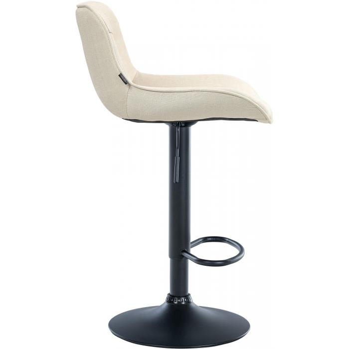 2er Set Barhocker HLO-CP304 Stoff schwarz ~ creme