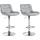2er Set Barhocker HLO-CP303 Samt chrom ~ grau