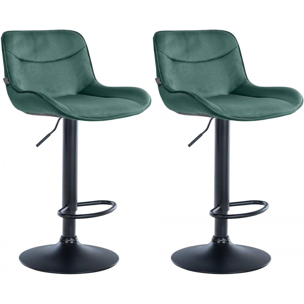 2er Set Barhocker HLO-CP303 Samt schwarz ~ grn