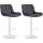 2er Set Barhocker HLO-CP303 Samt weiß ~ schwarz 2er Set Barhocker HLO-CP303 Samt weiß ~ schwarz