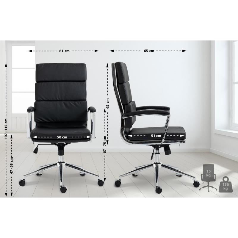 Brostuhl HLO-CP168 Kunstleder ~ schwarz