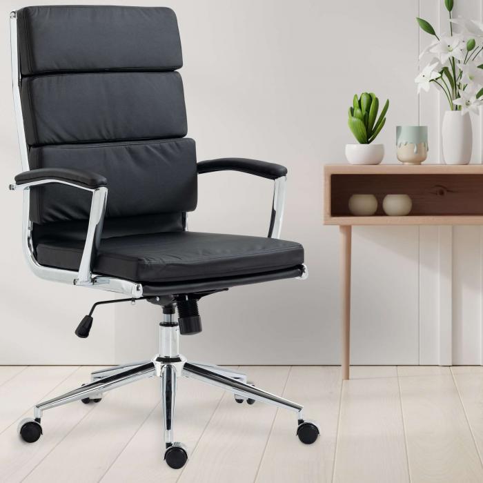 Brostuhl HLO-CP168 Kunstleder ~ schwarz