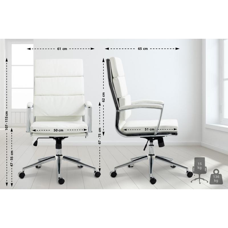 Brostuhl HLO-CP168 Kunstleder ~ wei