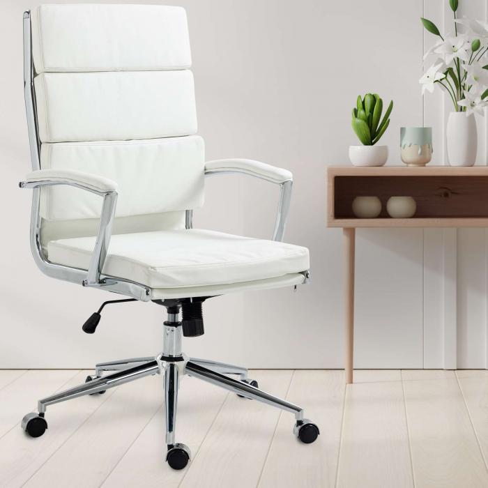 Brostuhl HLO-CP168 Kunstleder ~ wei
