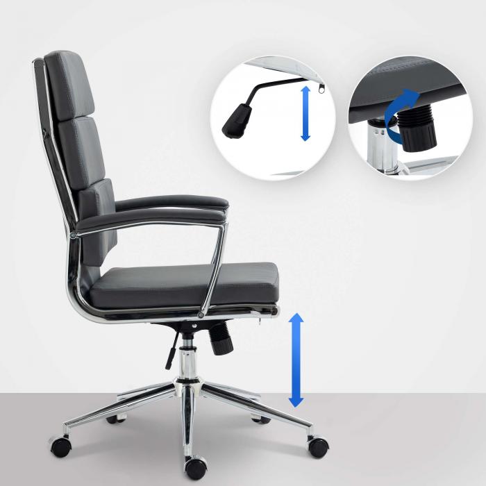 Brostuhl HLO-CP168 Kunstleder ~ grau