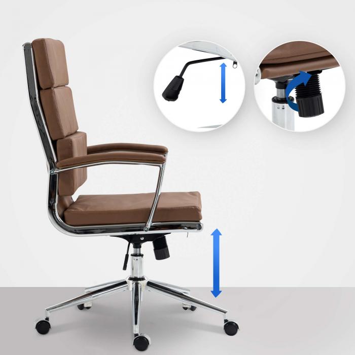 Brostuhl HLO-CP168 Kunstleder ~ hellbraun