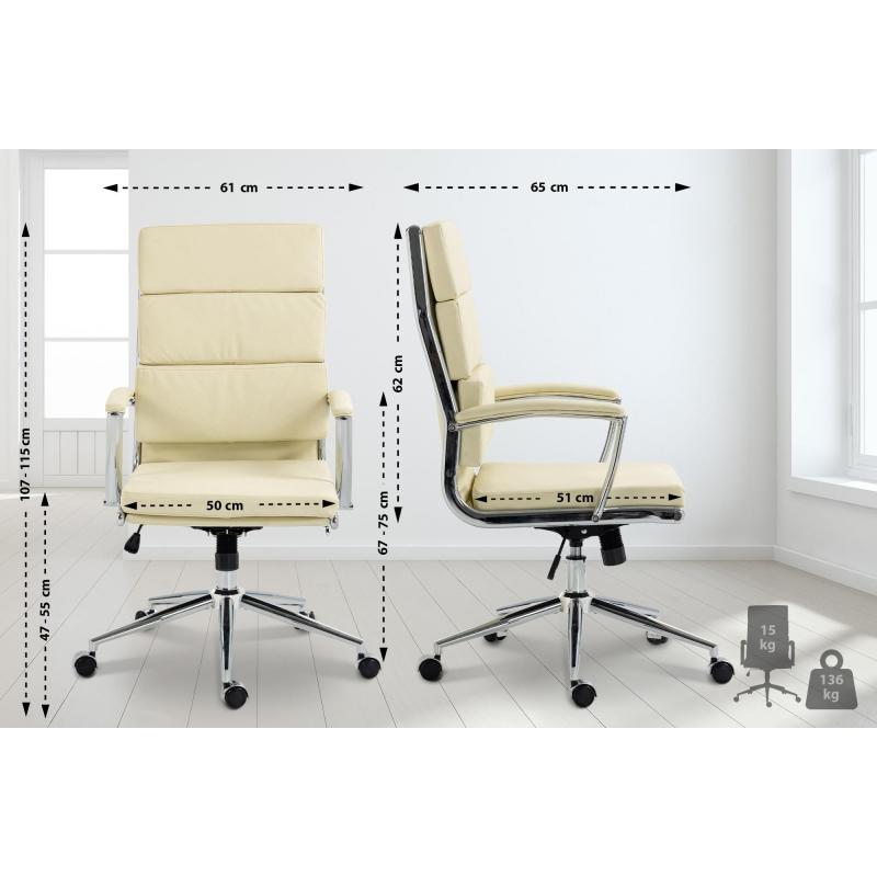 Brostuhl HLO-CP168 Kunstleder ~ creme