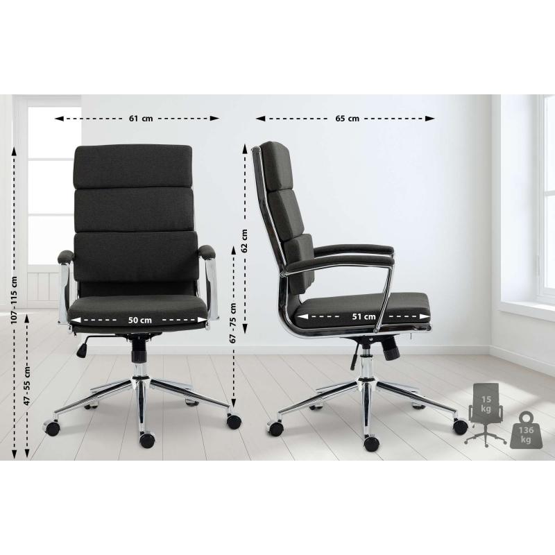 Brostuhl HLO-CP169 Stoff ~ dunkelgrau