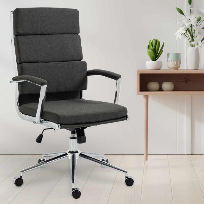 Brostuhl HLO-CP169 Stoff ~ dunkelgrau