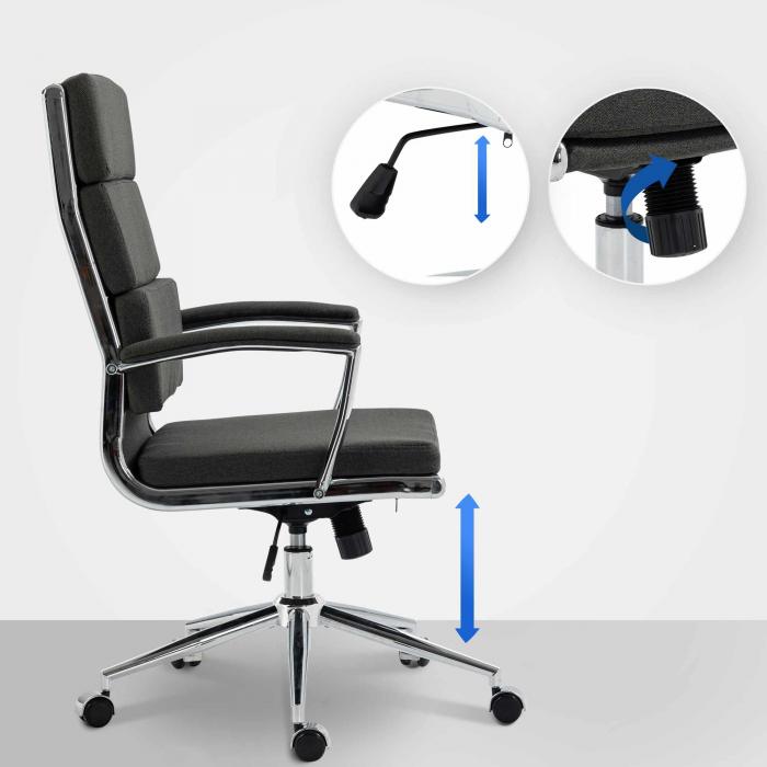 Brostuhl HLO-CP169 Stoff ~ dunkelgrau