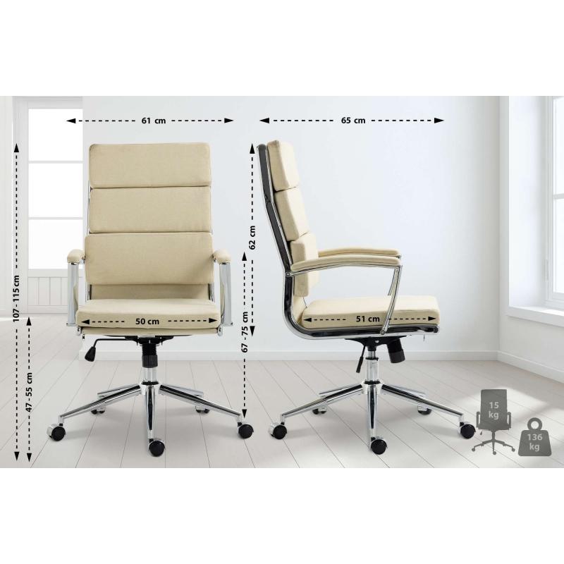 Brostuhl HLO-CP169 Stoff ~ creme