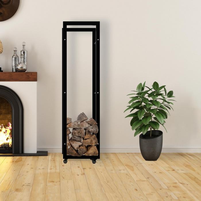 Kaminholzstnder HLO-CP116 mit Rollen 25x40x150 ~ schwarz