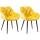 2er Set Stuhl HLO-CP24 Samt ~ gelb