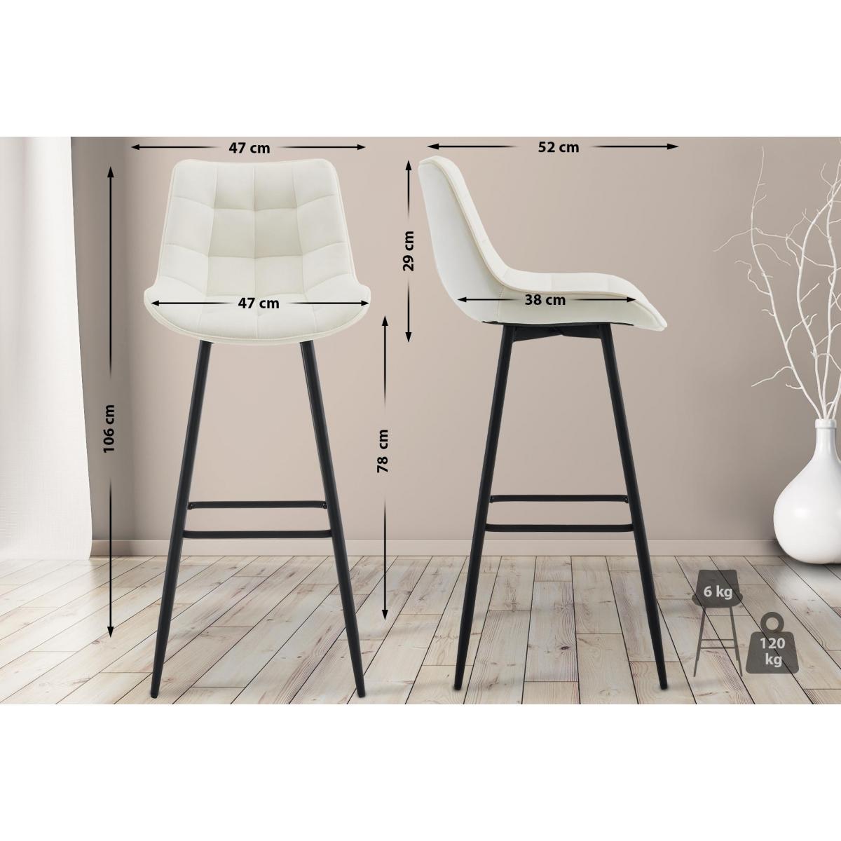 2er Set Barhocker HLO-CP249 Samt ~ creme