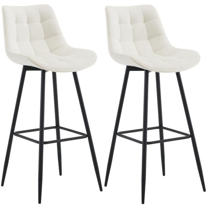 2er Set Barhocker HLO-CP249 Samt ~ creme
