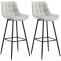 2er Set Barhocker HLO-CP249 Samt ~ grau