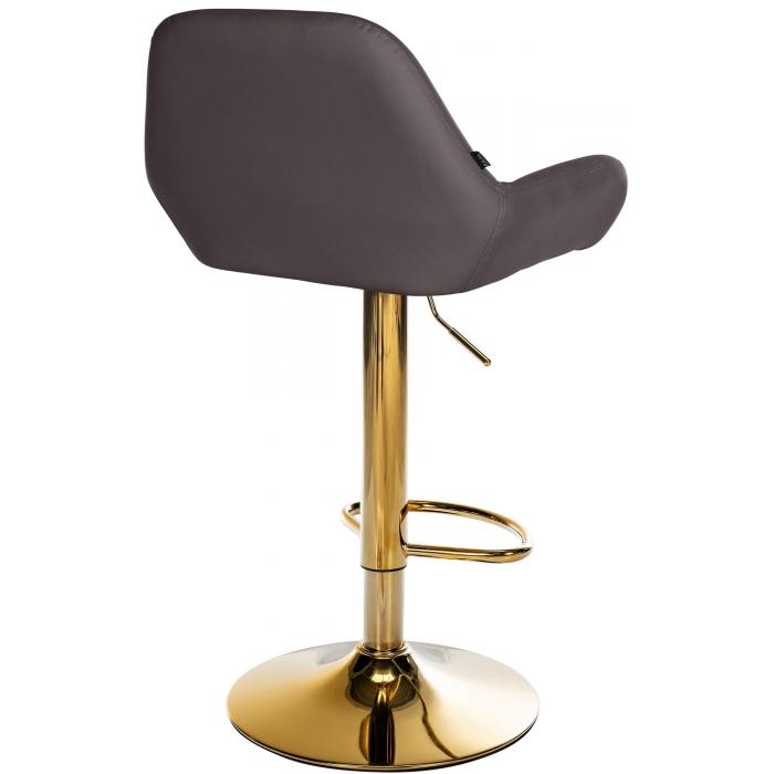 Barhocker HLO-CP8 Gold Kunstleder ~ braun