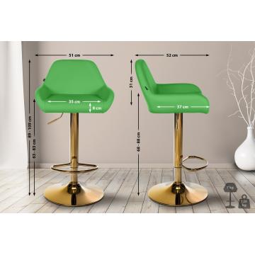 Barhocker HLO-CP8 Gold Kunstleder ~ grn