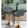 2er Set Barhocker HLO-CP8 Gold Kunstleder ~ grau 2er Set Barhocker HLO-CP8 Gold Kunstleder ~ grau