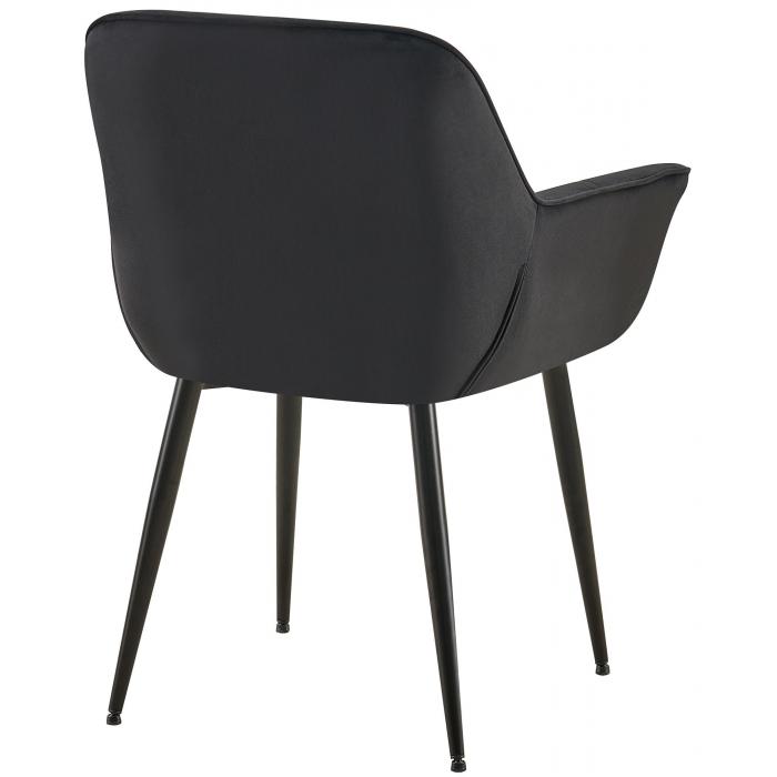 Esszimmerstuhl HLO-CP127 Samt ~ schwarz