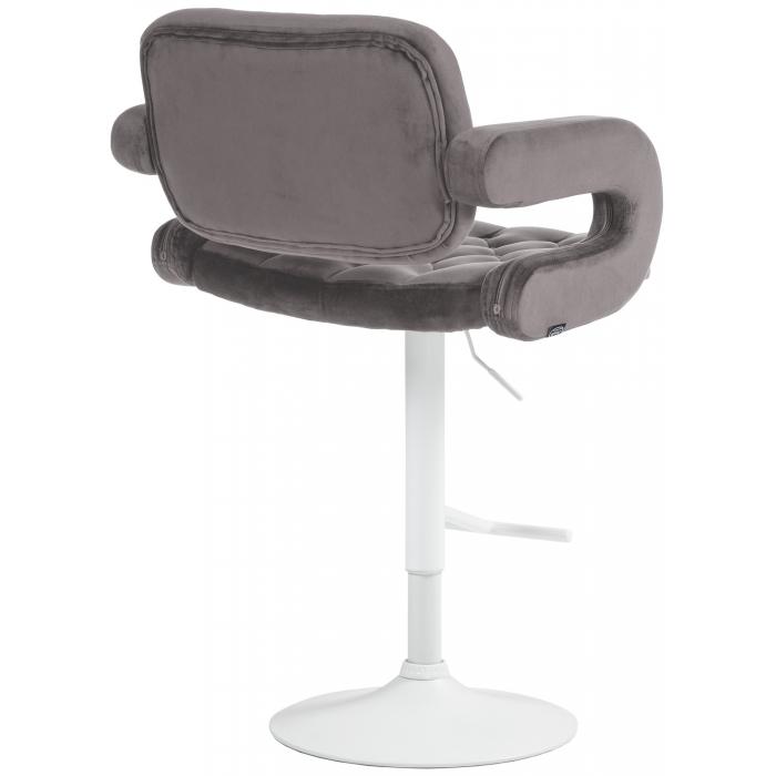 Barhocker HLO-CP314 Samt wei ~ grau