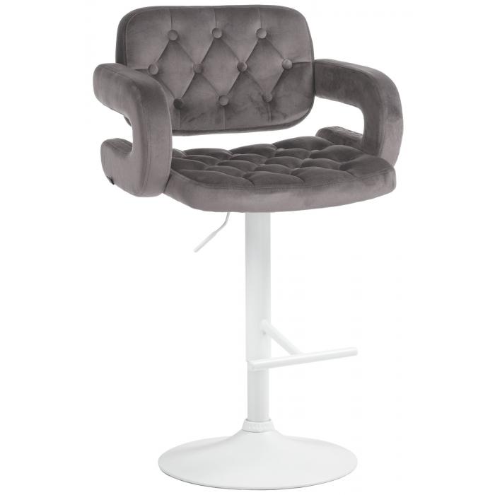 Barhocker HLO-CP314 Samt wei ~ grau