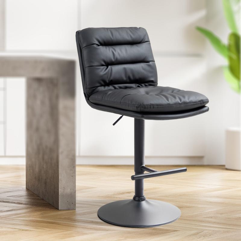Barhocker HLO-CP246 Kunstleder schwarz ~ schwarz