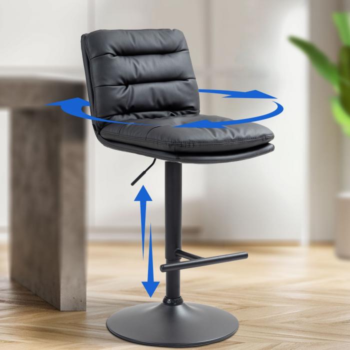 Barhocker HLO-CP246 Kunstleder schwarz ~ schwarz