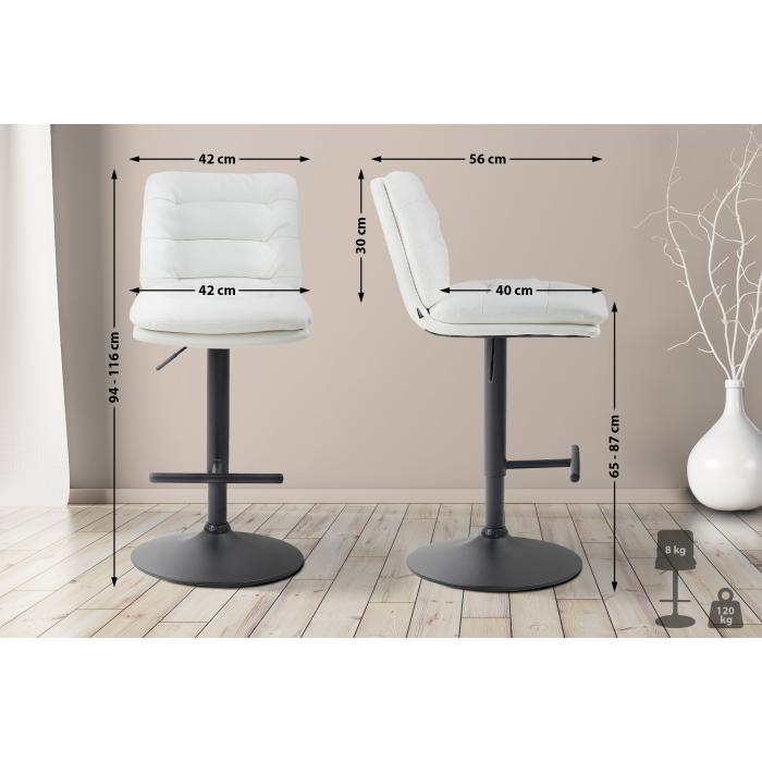 Barhocker HLO-CP246 Kunstleder schwarz ~ wei