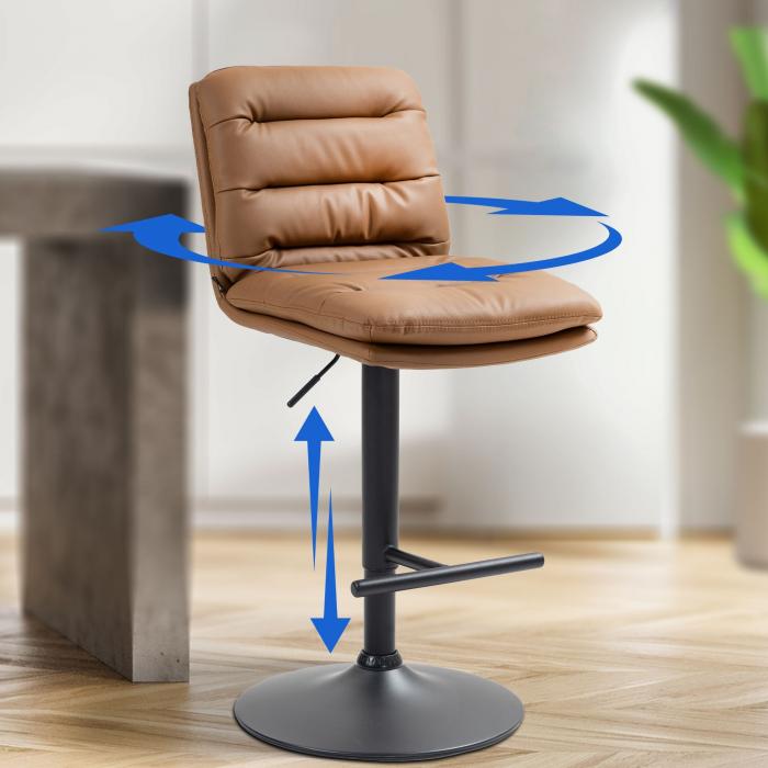 Barhocker HLO-CP246 Kunstleder schwarz ~ hellbraun