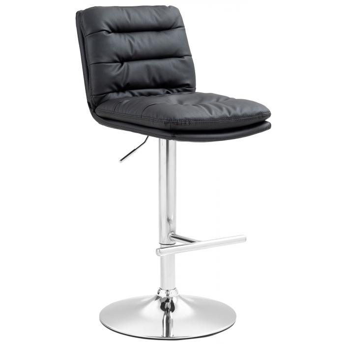 Barhocker HLO-CP246 Kunstleder chrom ~ schwarz