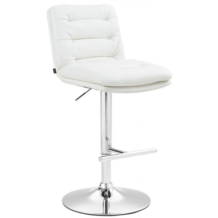 Barhocker HLO-CP246 Kunstleder chrom ~ wei